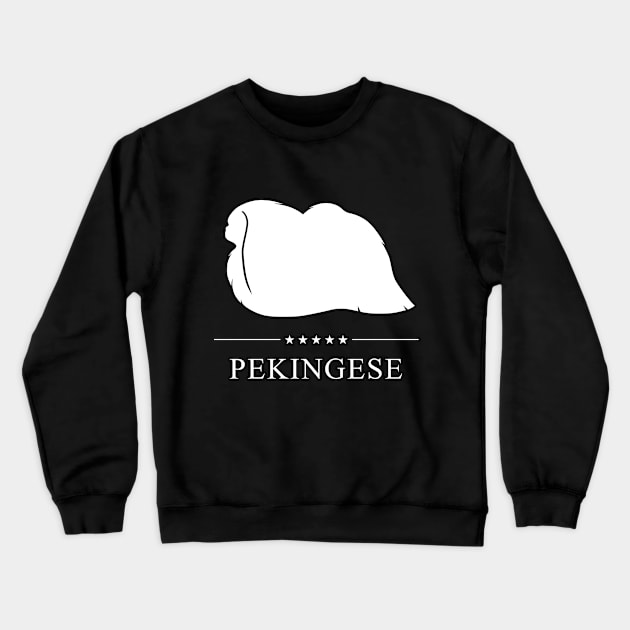 Pekingese Dog White Silhouette Crewneck Sweatshirt by millersye